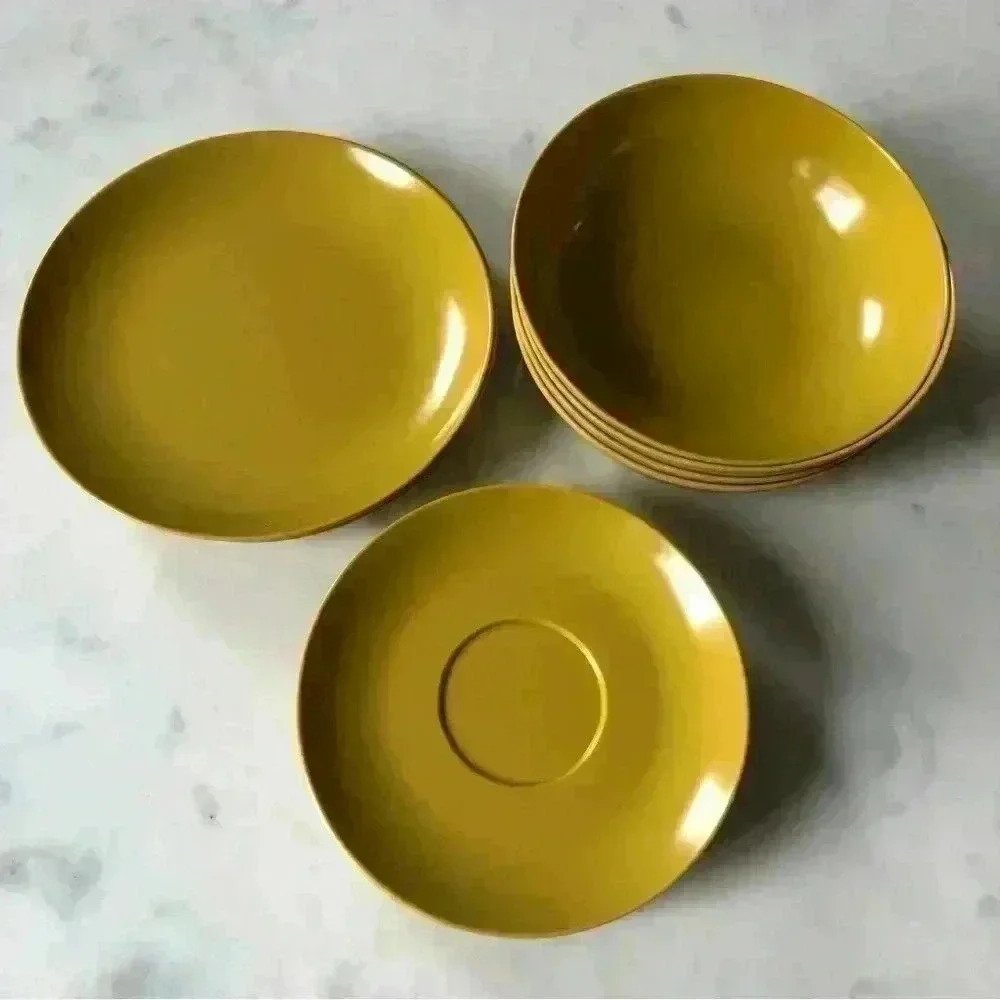 13 pieces  Maplex Melamine dinnerware in harvest gold